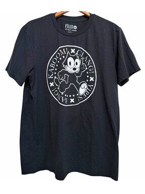 Felix the Cat Magic Big World Tour Double-Sided Graphic T-Shirt Black Size L